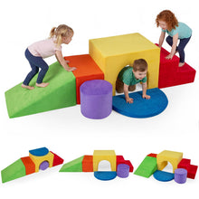 Load image into Gallery viewer, Toddler Climb and Crawl Foam Play Set, 6 Piece Educational Soft Foam Climbing Blocks
