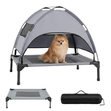 Load image into Gallery viewer, Elevated Dog Bed with Canopy and Removable Shade Tent for Small Dogs
