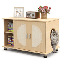 Load image into Gallery viewer, Cat Litter Box Enclosure, Wooden Hidden Kitty Washroom Storage Bench
