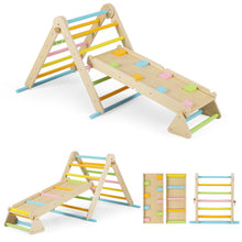 Load image into Gallery viewer, 3-in-1 Pikler Triangle Climbing Set with Dual-Side Ramp and Adjustable Climbing Triangle
