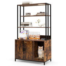 Load image into Gallery viewer, Cat Litter Box Enclosure, 2-in-1 Hidden Kitty Washroom Furniture
