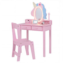 Load image into Gallery viewer, Kids Vanity Table and Chair Set, Princess Dressing Table

