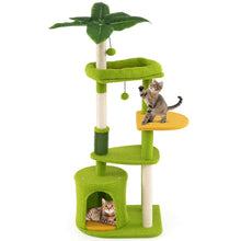 Load image into Gallery viewer, Cute Cat Tree for Adult Cats Multi-level Kitty Tower with Artificial Leaves
