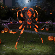 Load image into Gallery viewer, 52inch Halloween Spider Decoration with 16 Flickering Warm White LEDs 64 Orange LEDs

