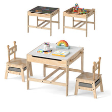 Load image into Gallery viewer, Kids Table and Chairs 4 in 1 Wooden Activity Desk Set (Robot Shape)
