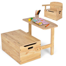Load image into Gallery viewer, 3 in 1 Kids Storage Bench Convertible Toy Storage Box with Safety Hinge
