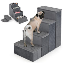 Load image into Gallery viewer, 4 Steps Non-slip Foldable Pet Stairs with Storage Box
