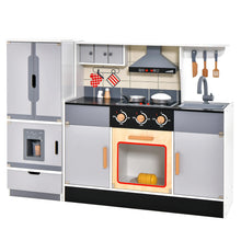 Load image into Gallery viewer, Wooden Kitchen Playset Large Pretend Toy Kitchen for Toddlers
