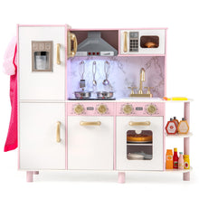 Load image into Gallery viewer, Kids Kitchen Playset Pretend Wooden Play Kitchen with Apron for 3+ Years Old
