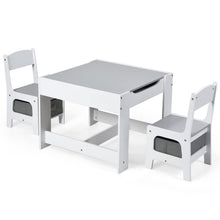 Load image into Gallery viewer, Kids Table Chair Set with Double Side Tabletop Table and Storage Box
