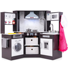 Load image into Gallery viewer, Wooden Kids Play Kitchen Corner with Lights and Water Circulation System
