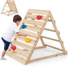 Load image into Gallery viewer, Kids Climbing Frame, Double Sided Wooden Toddler Climber with Colorful Climbing Rocks
