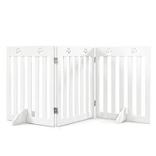 Load image into Gallery viewer, Freestanding Wooden Dog Barrier with 360 Degree Flexible Hinges
