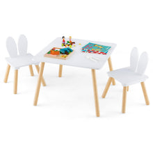 Load image into Gallery viewer, Kids Wooden Table and Rabbit Chairs Set with Space-Saving Structure
