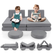 Load image into Gallery viewer, 6-Piece Kids Play Sofa Set, Convertible Toddler Couch
