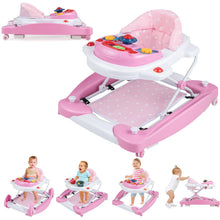 Load image into Gallery viewer, Baby Walker, 6 in 1 Foldable Toddler Push Along Walker with Wheels, Music Tray, Lights and Rocker Mode
