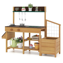Load image into Gallery viewer, Pretend Mud Kitchen Play Kitchen with Removable Sink and Planter Boxes

