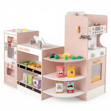Load image into Gallery viewer, Kids Grocery Store Wooden Pretend Play Shop with Coffee Maker
