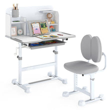 Load image into Gallery viewer, Kid's Study Desk and Chair Set with Tilt Desktop and Footrest Bar
