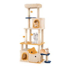 Load image into Gallery viewer, 159cm Multi-Layer Cats Tower with 2 Condos
