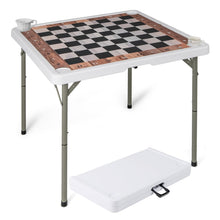Load image into Gallery viewer, 90 CM Folding Chess Table with Cup Holders and Removable Mat
