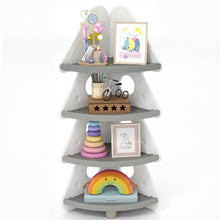 Load image into Gallery viewer, 4-Tier Kids Corner Bookshelf for Kids Room and Nursery Playroom
