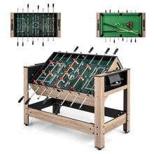 Load image into Gallery viewer, 124cm Reversible Football &amp; Pool Combo Table with 2 Foosballs
