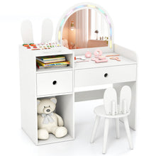 Load image into Gallery viewer, Kids Dressing Table, Girls Vanity Set with Lighted Mirror
