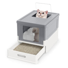 Load image into Gallery viewer, Cat Litter Box, Foldable Hooded Litter Tray with Lid
