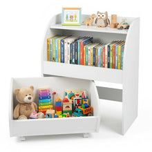 Load image into Gallery viewer, 2 Open Shelves &amp; Anti-toppling Kit, Wooden Children Storage Cabinet
