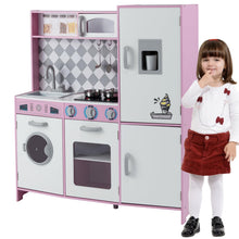Load image into Gallery viewer, Pretend Play Kitchen with Ice Maker and Cooking Stove for Kids
