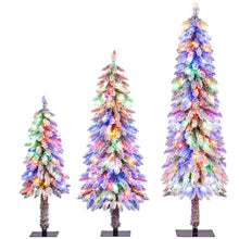 Load image into Gallery viewer, 3¡¯ 4¡¯ 5¡¯ Artificial Christmas Tree Set with 115 + 207 + 275 Branch Tips and 50 + 100 + 150 Colorful LED Lights
