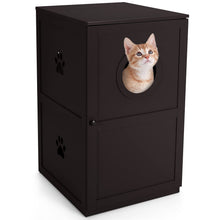 Load image into Gallery viewer, 2-Tier Hidden Wooden Cat Litter Box Enclosure

