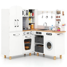 Load image into Gallery viewer, Wooden Corner Play Kitchen with Pine Wood Legs and Lights &amp; Sounds
