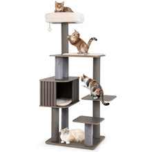 Load image into Gallery viewer, Multi-level Cat Tree for Indoor Cat with Cushion Top Perch

