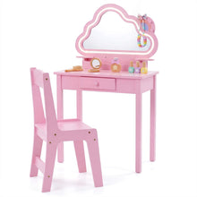 Load image into Gallery viewer, Kids Vanity Table and Chair Set, Children Dressing Table
