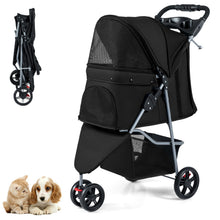 Load image into Gallery viewer, Pet Stroller with Adjustable Canopy and 3 Shock-absorbing Wheels
