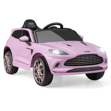 Load image into Gallery viewer, Kids Ride on Car, 12V Battery Powered Licensed Aston Martin DBX Toy Car with Remote Control (Pink)
