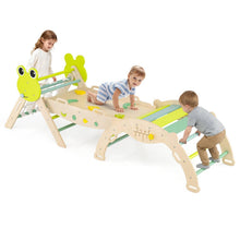 Load image into Gallery viewer, Toddler Climbing Frame, Kids Wooden Climber Toys Set with Arch, Reversible Ramp
