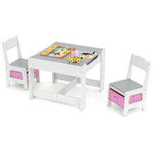 Load image into Gallery viewer, Kids Table Chair Set with Double Side Tabletop Table and Storage Box
