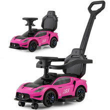 Load image into Gallery viewer, 3 in 1 Kids Ride on Push Car, Licensed Maserati Push Along Car with Handle, Guardrail, 2 Universal Wheels
