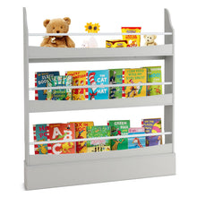 Load image into Gallery viewer, 3/4-Tier Wooden Children Bookcase with Guardrails &amp; Anti-Tipping Device

