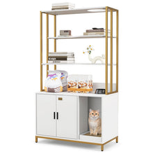 Load image into Gallery viewer, Cat Litter Box Enclosure, 2-in-1 Hidden Kitty Washroom Furniture
