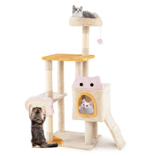 Load image into Gallery viewer, Cat Tree, 125cm Tall Modern Cats Tower with Plush Perch, Condo, Platforms
