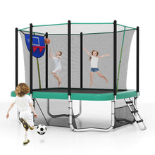 Load image into Gallery viewer, Outdoor Trampoline, 10FT x 8FT Rectangle Trampoline with Basketball Hoop
