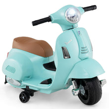 Load image into Gallery viewer, Kids Electric Motorbike, 6V Battery Powered Licensed Vespa Motorcycle with Training Wheels
