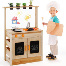Load image into Gallery viewer, Kids Mud Kitchen, Fir Wood Children Potting Bench Table with 4 Pots
