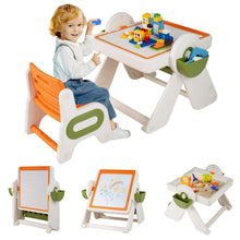 Load image into Gallery viewer, 6-in-1 Multi-activity Children Table &amp; Chair Folding Art Easel Set
