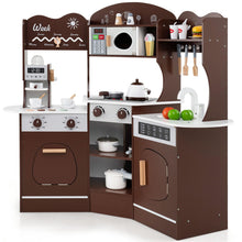 Load image into Gallery viewer, Kids Wooden Corner Kitchen Pretend Toy Kitchen Playset for 3+ Years Old
