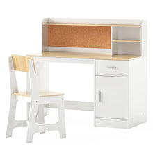 Load image into Gallery viewer, Kids Study Desk and Chair Set with Shelves and Storage Cabinet
